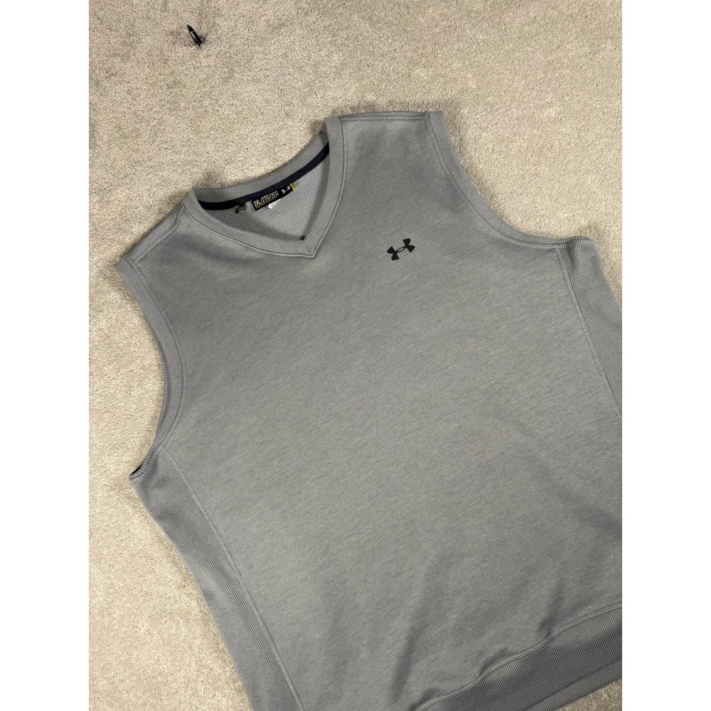 Under Armour Storm 1 Golf Sweater‎ Vest Mens 2XL Gray V-Neck Outdoor Logo Preppy